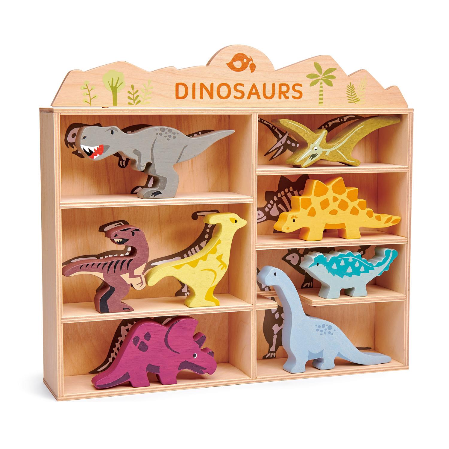 Tender Leaf Toys Wooden Dinosaurs Shelf Set