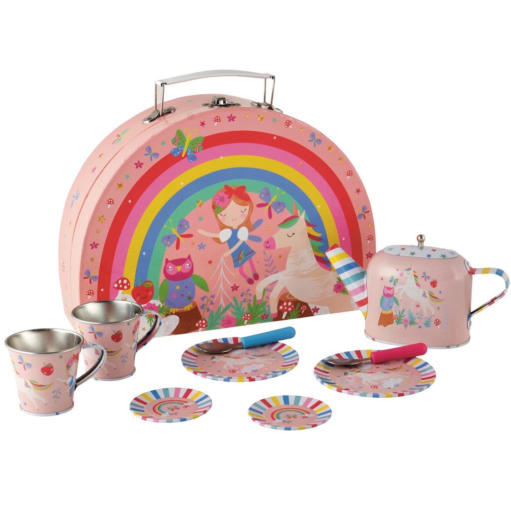 Floss & Rock Rainbow Fairy Tin Tea Set (10 piece set)