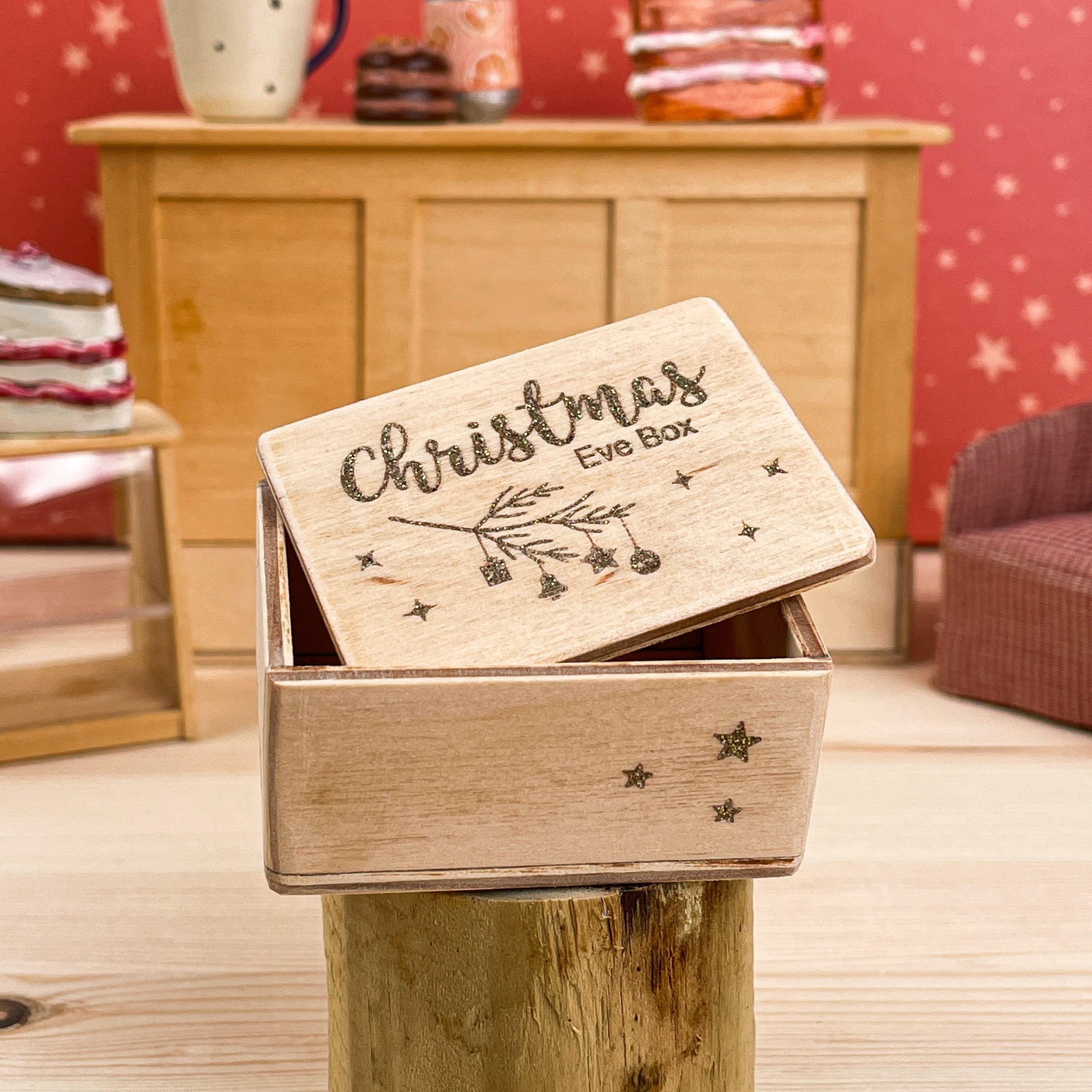 Miniature Christmas Eve Wooden Box