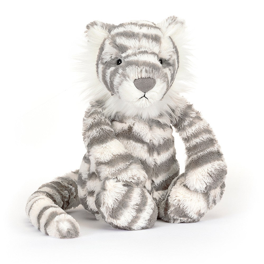 jellycat grey and white stripe snow tiger soft toy