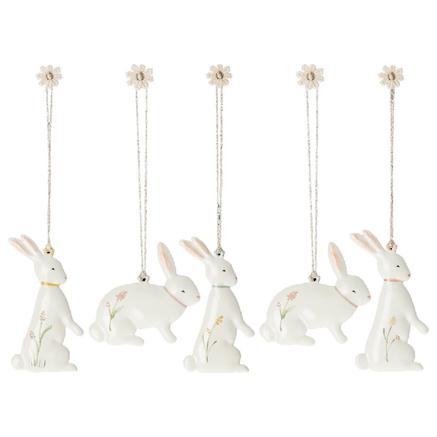 Maileg Metal White Rabbits in a Box - I Want That Present