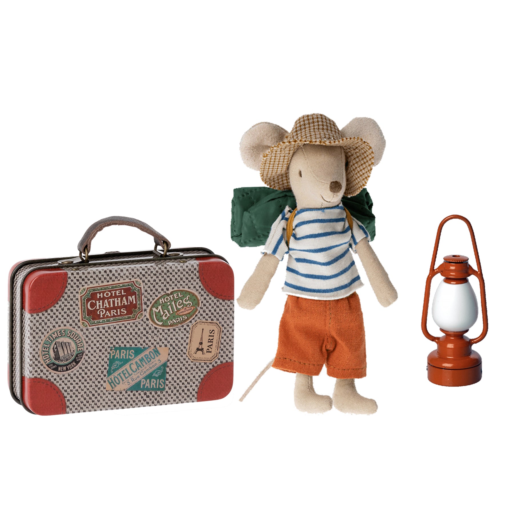 Maileg Metal Travel Case & Lantern with Boy or Girl Hiker