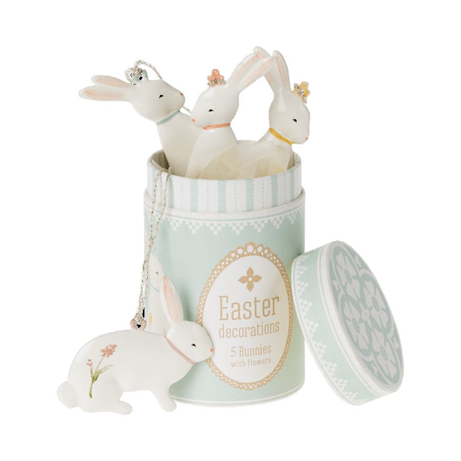 Maileg Metal White Rabbits in a Box - I Want That Present
