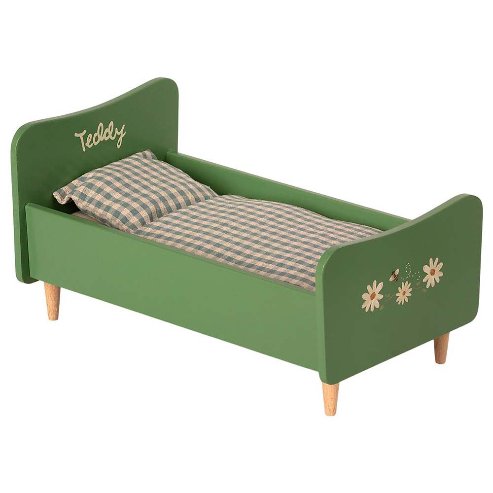 Maileg Wooden Bed, Teddy Dad - Dusty Green