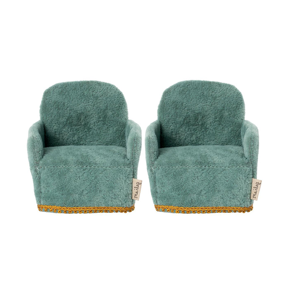 Maileg Mouse Chairs - Green (x2) - Discontinued