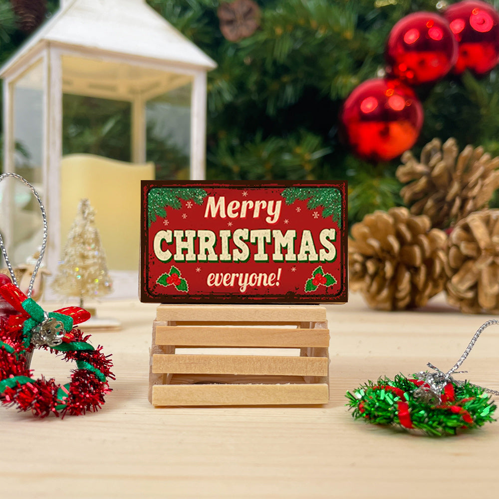 miniature christmas sign - merry christmas everyone