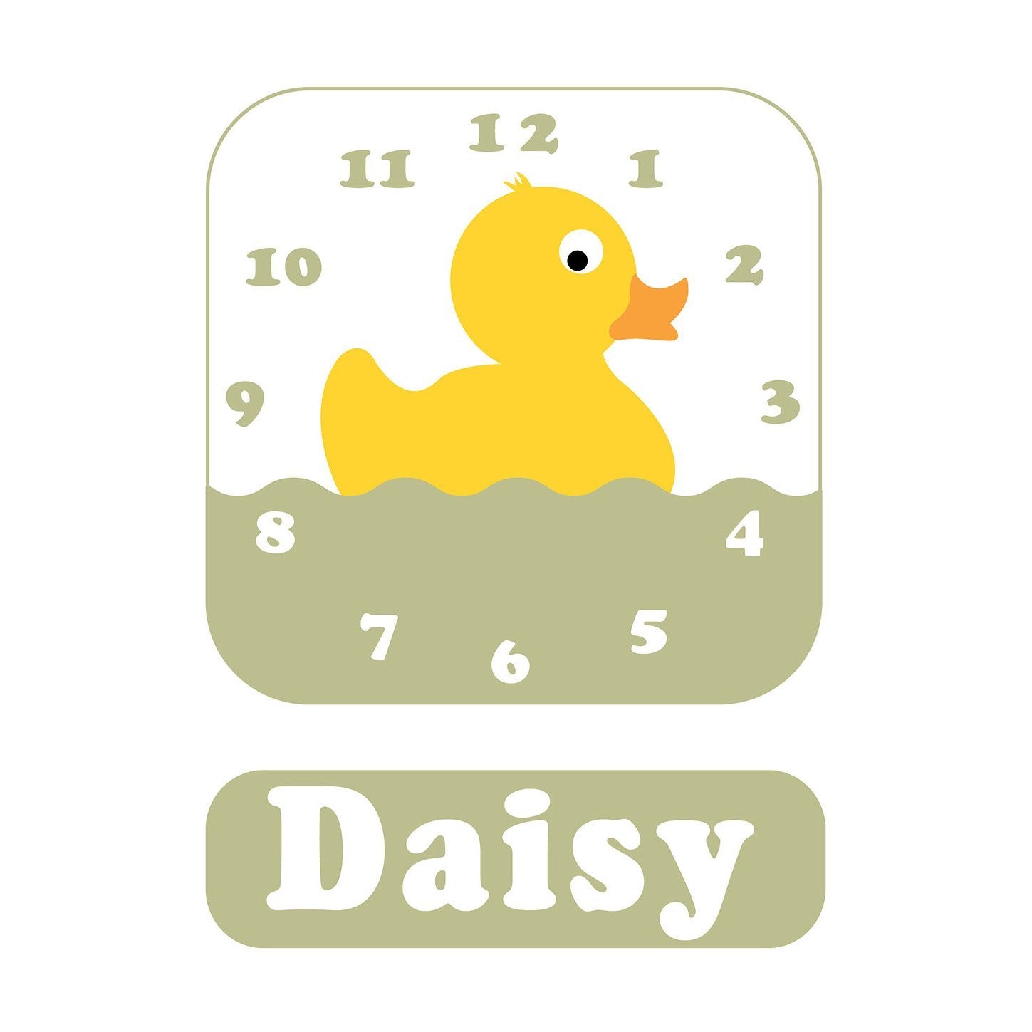 Stripey Cats Daisy Duck Personalised Clock