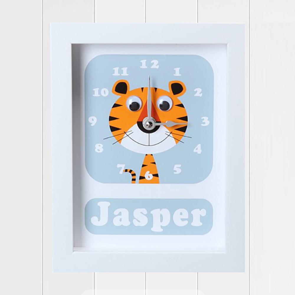 Stripey Cats Terrance Tiger Personalised Clock