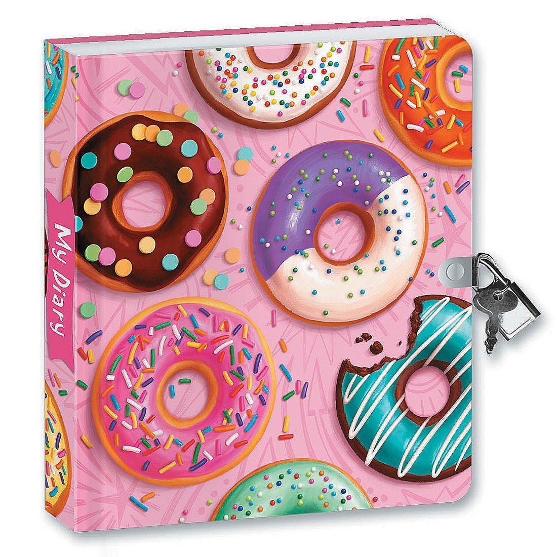 Peaceable Kingdom Doughnut Lockable Notebook - I Want That Present