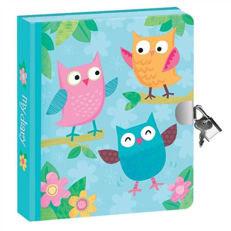 Peaceable Kingdom Owls Lockable Notebook - I Want That Present