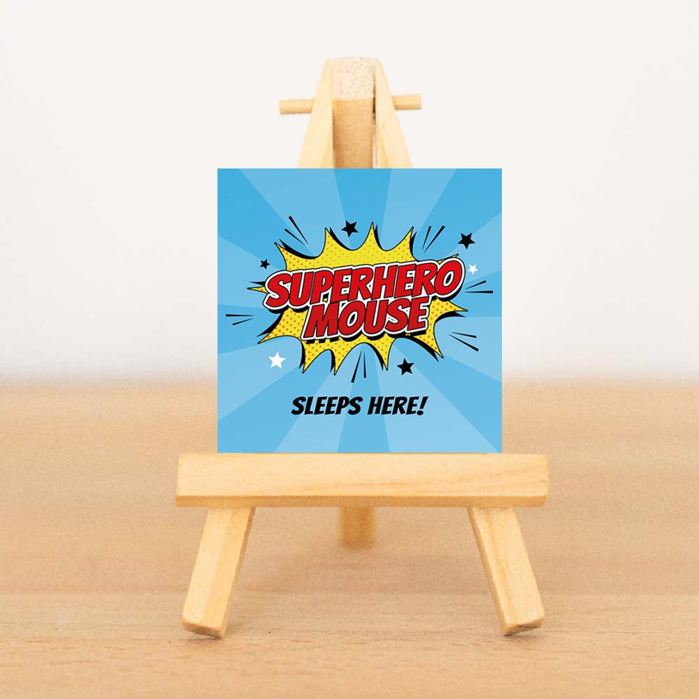 Miniature 'Super Hero Mouse' Wall Art - I Want That Present