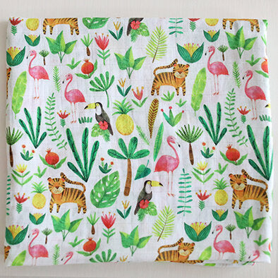The Fox in the Attic - Muslin Swaddle Blanket - Tropical